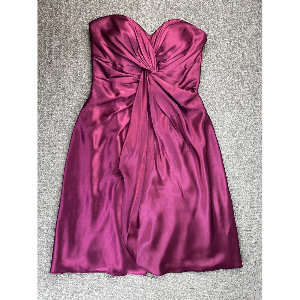 Bari Jay Dress Purple 6 Satin Convertible Straps Sweetheart Twist Homecoming New